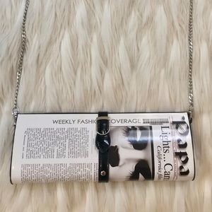 Fashion Newspaper Crossbody Clutch